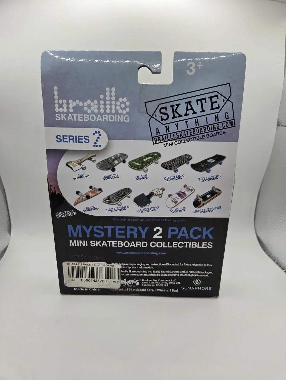 Mini Skateboard Mystery 2-pack Series 2 Braille Skateboarding - NEW